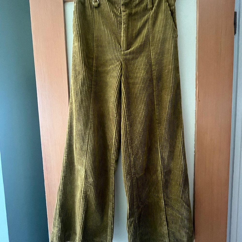Anthropologie Mustard Corduroy Trousers